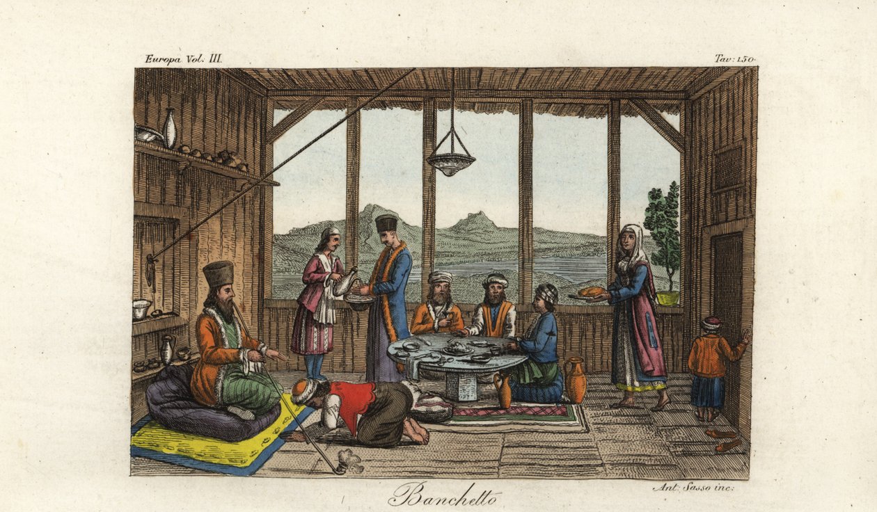 O banquete realizado para Dodwell pelo Bispo de Salona, em Crisso, Grécia de Unbekannt