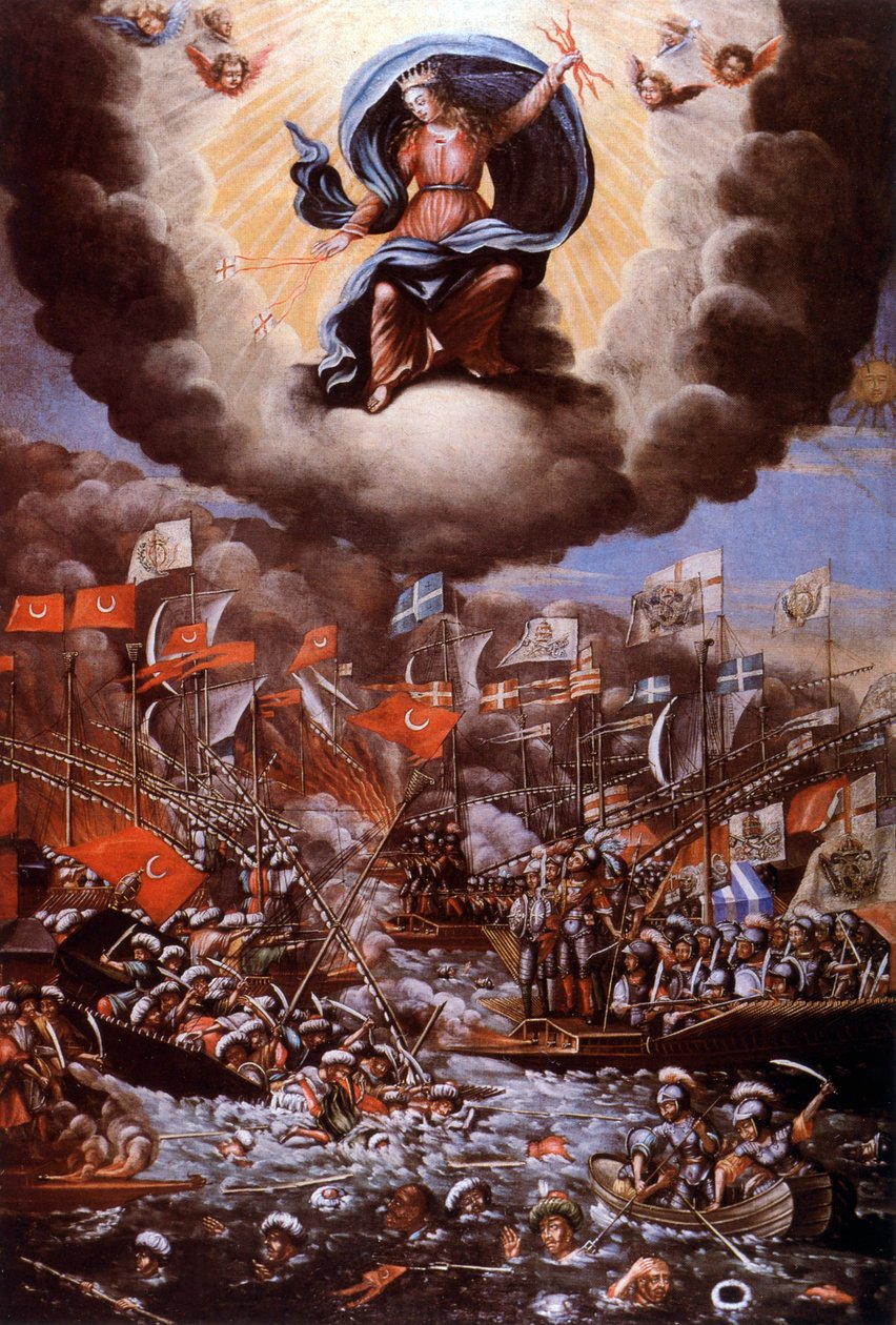 A batalha de Lepanto (1571), a pintura de Unbekannter Künstler