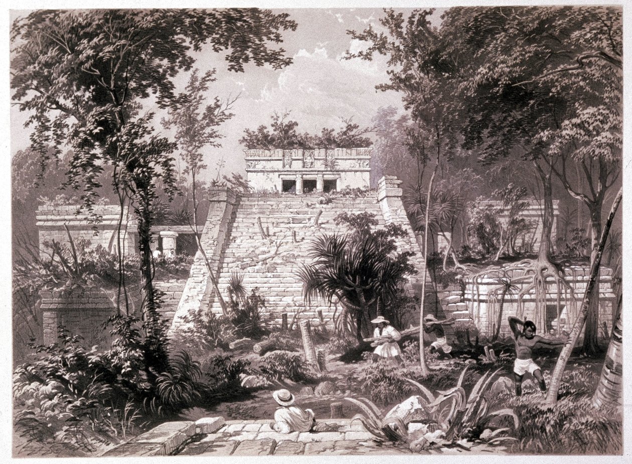 O castillo: ruínas do castelo maia em Tulum, Yucatan, México de Unbekannter Künstler