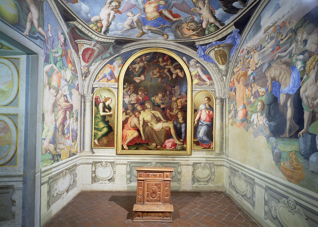 A capela de Eleonora de Toledo, desenhada por Bartolomeo Ammannati (1511-92) e decorada por Agnolo Bronzino (1503-72) c.1543 (foto) (para detalhes ver 82440-44) de Unbekannt