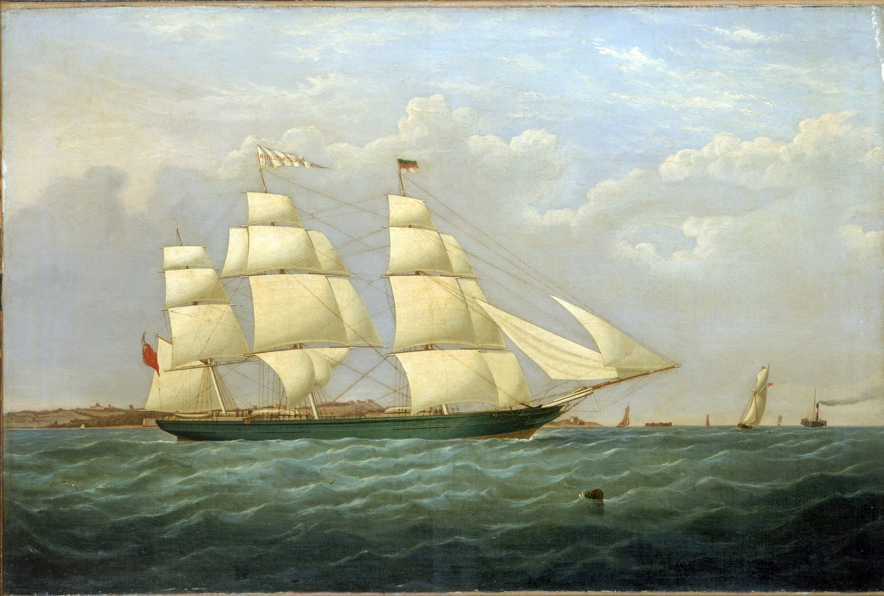 O clipper "Matilda Wattenboch", para comemorar o seu lançamento em 1853 de Unbekannter Künstler