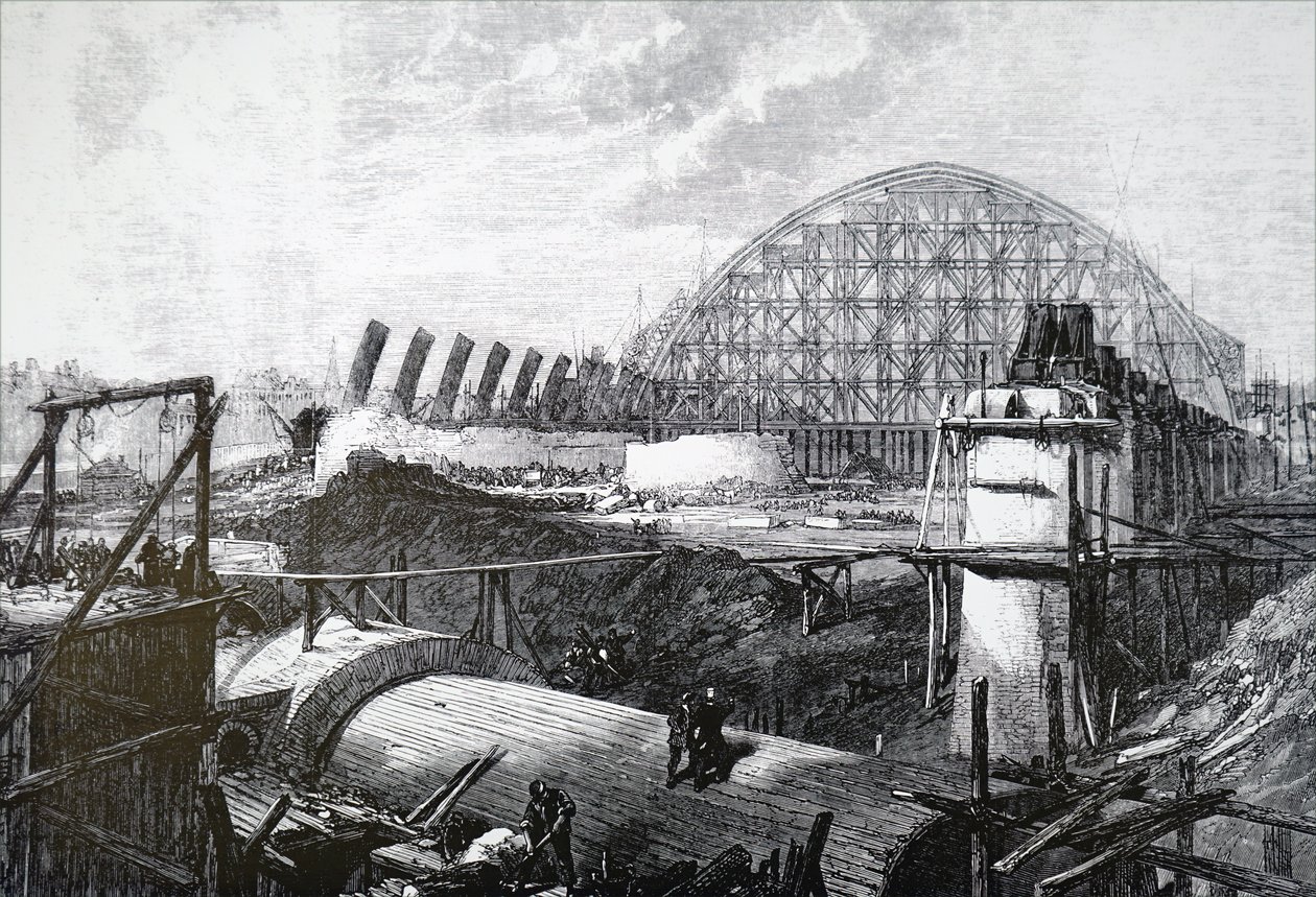 A construção da estação ferroviária de São Pancras de Unbekannt