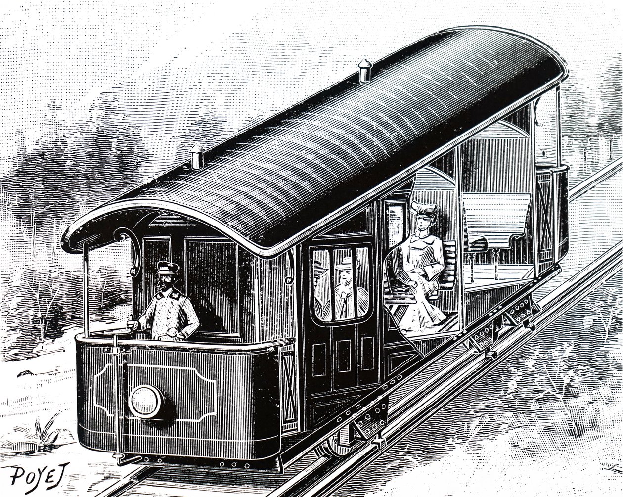 O carro eléctrico da linha funicular do Vesúvio. de Unbekannt