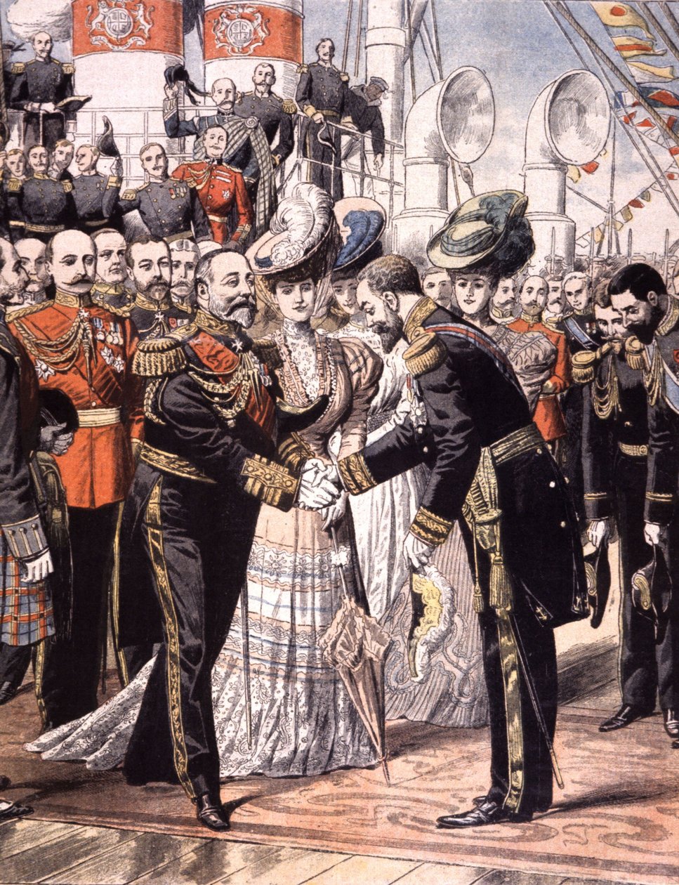 O vice-almirante francês Caillard recebido por Edouard VII (1904) de Unbekannter Künstler