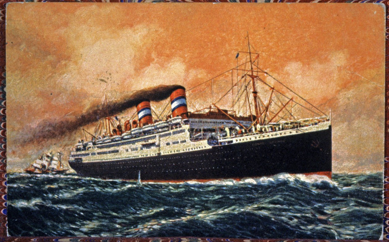 O transatlântico Conte Grande, c.1930 (ilustração) de Unbekannter Künstler
