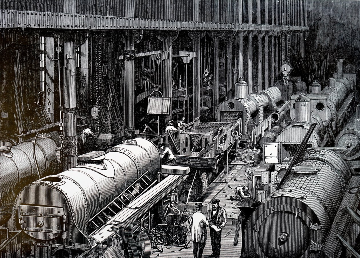 O chão de fábrica da Robert Stephenson and Company. de Unbekannt