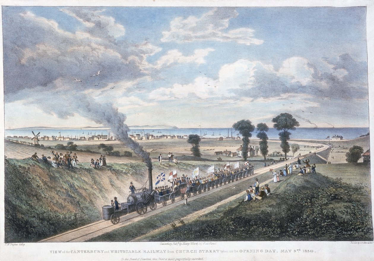 A abertura da Canterbury & Whitstable Railway, Kent, 3 mai 1830 de Unbekannt