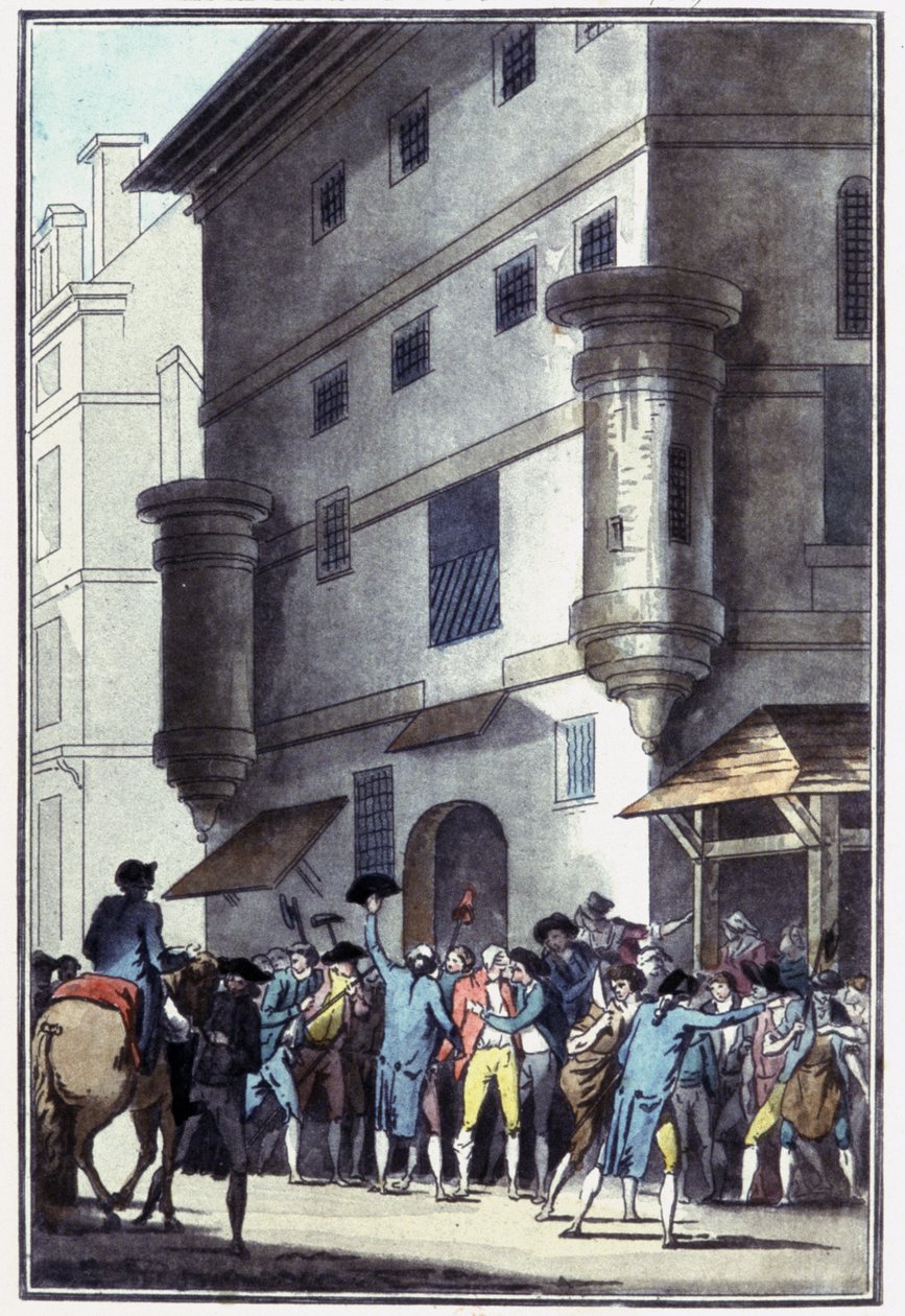 O povo liberta os prisioneiros da Abadia de Saint Germain de Unbekannter Künstler