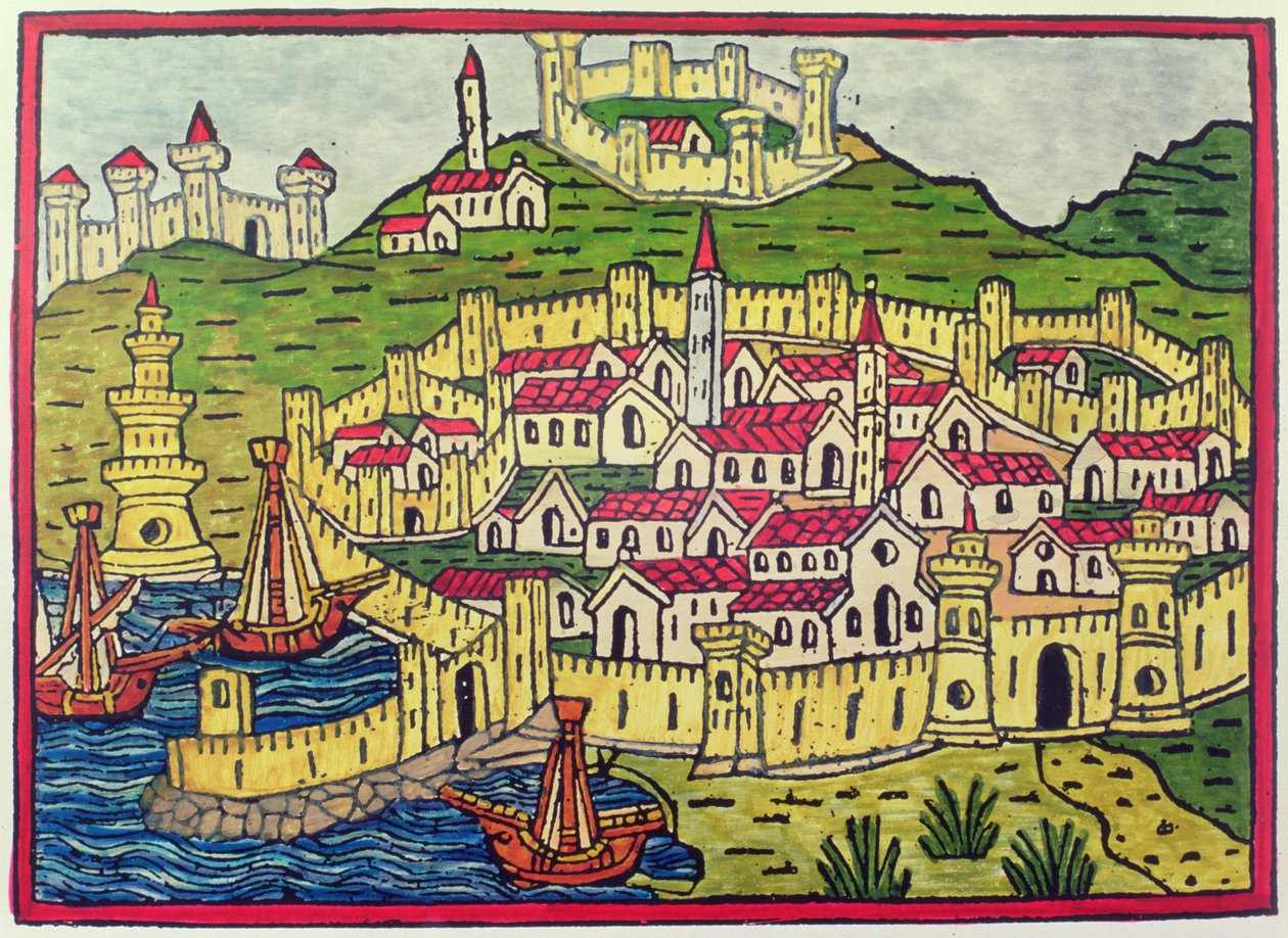O porto e a cidade de Nápoles em 1482, da 