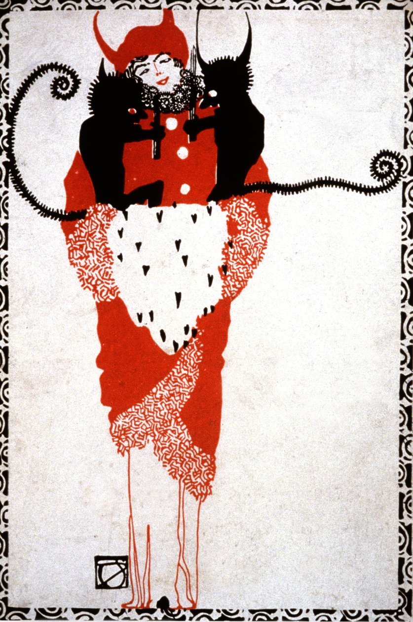A salvação do diabo, ca. 1919 (postal) de Unbekannter Künstler