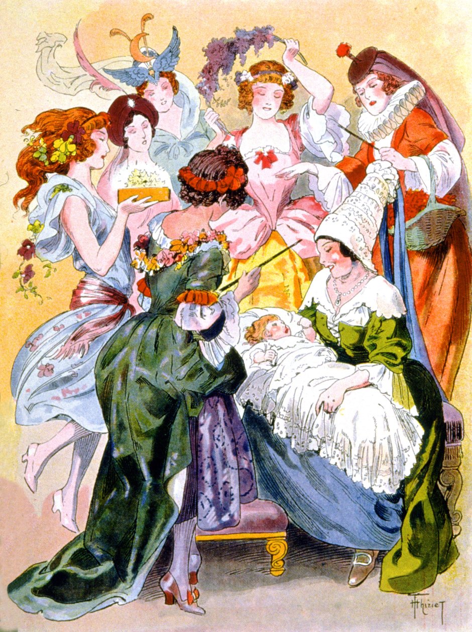 A bela adormecida, c. 1910-1920 (ilustração) de Unbekannter Künstler