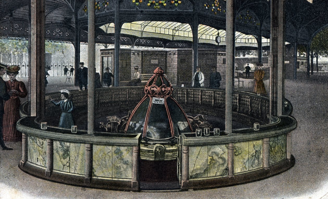 Turismo termal: a fonte de la sainte Grille a Vichy, Allier 1905 ca. (Turismo termal: a fonte de Sainte-Grille em Vichy, França de Unbekannter Künstler
