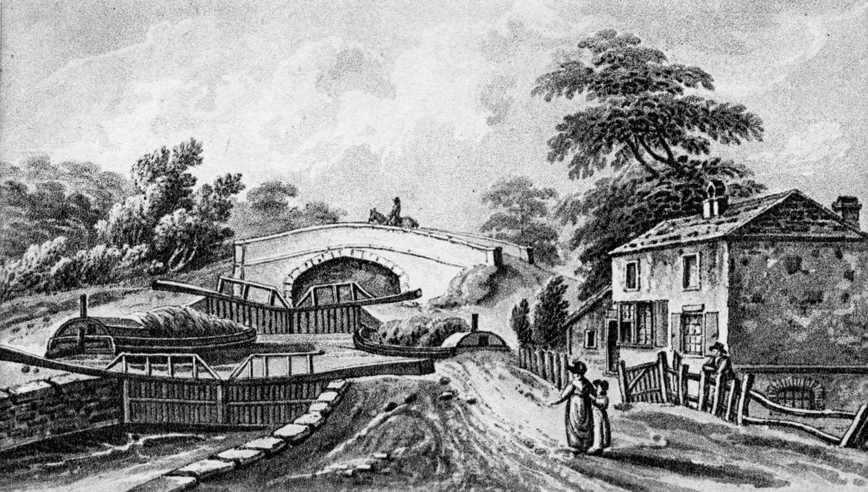 Três eclusas em Stoke Hammond, Buckinghamshire de Unbekannter Künstler