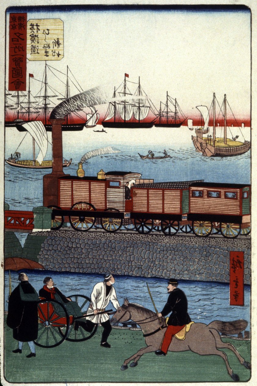 Tráfego num porto japonês de Unbekannter Künstler