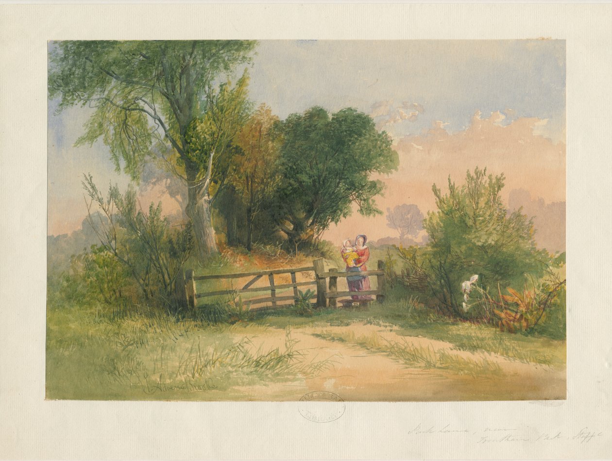 Trentham - Park Lane: pintura em aquarela, séc. de Unbekannt