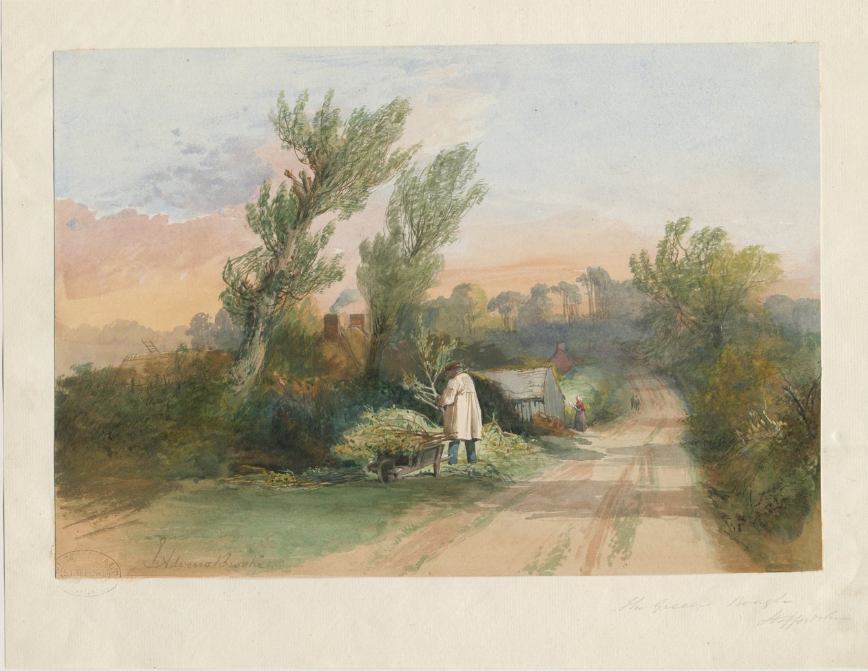 Trentham - "O galho verde": pintura em aquarela, séc. de Unbekannt