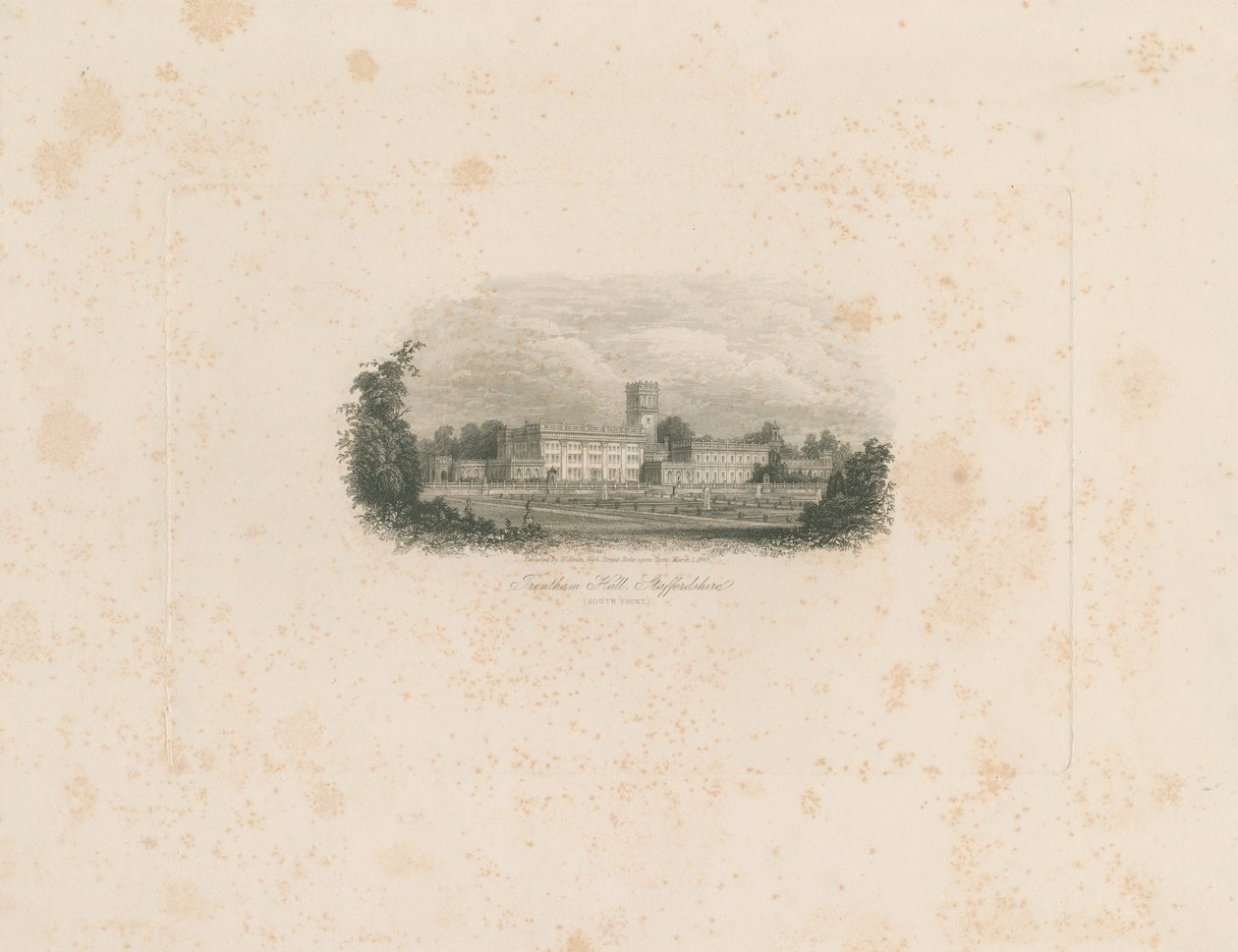 Trentham Hall: gravura em aço de Unbekannt