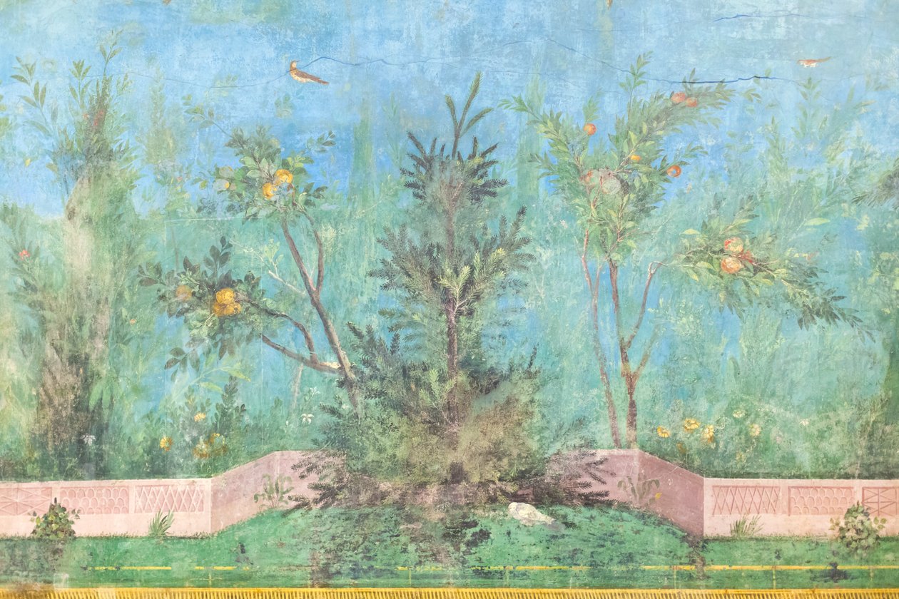 Triclinium da casa de Lívia, fresco, 20 - 10 a.C., museu nacional de Roma (museo nazionale romano), Roma, Itália de Unbekannter Künstler