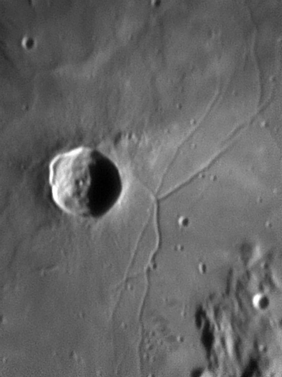Cratera Triesnecker e Rille de Unbekannter Künstler