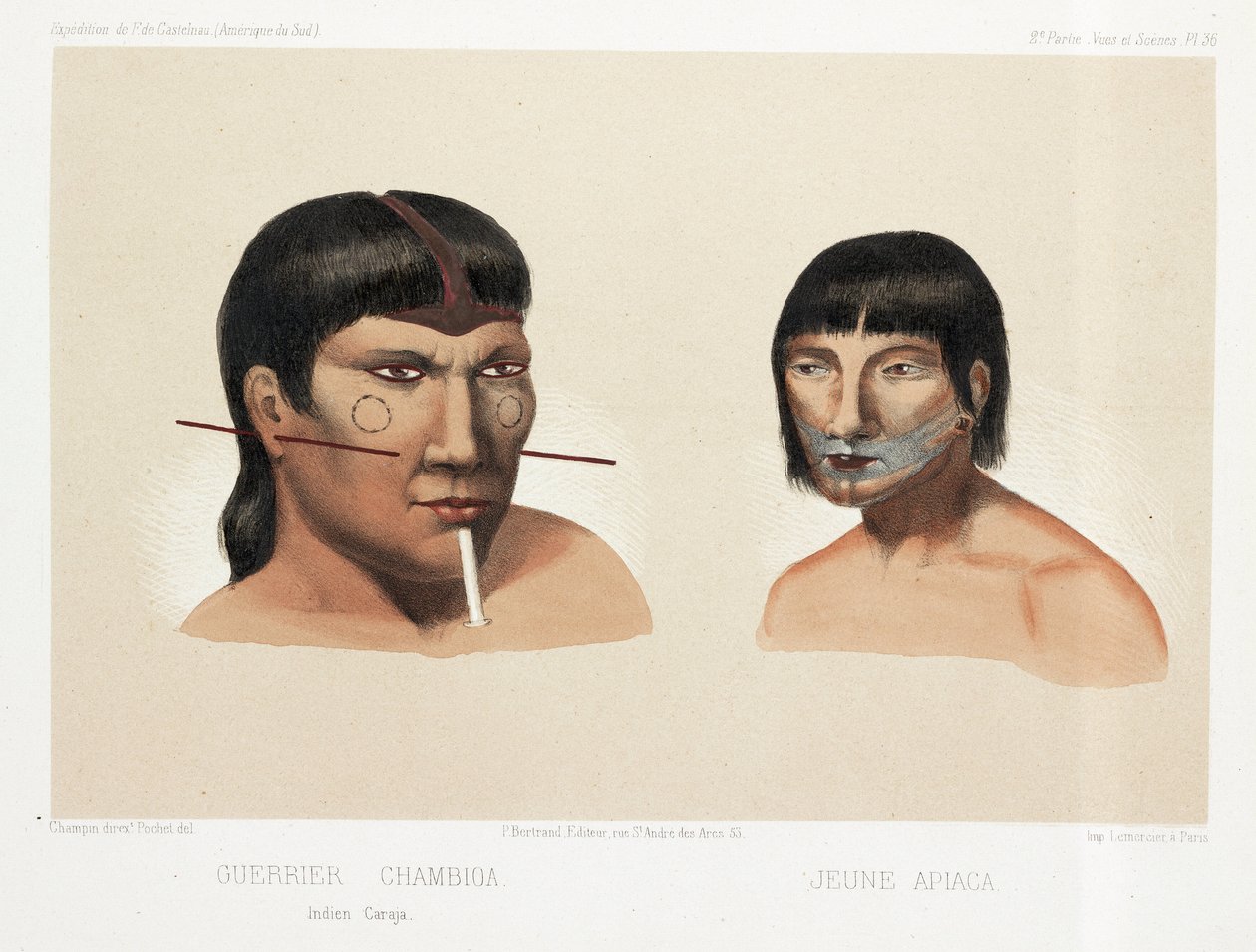 Dois índios sul-americanos, c 1843-1847 de Unbekannt