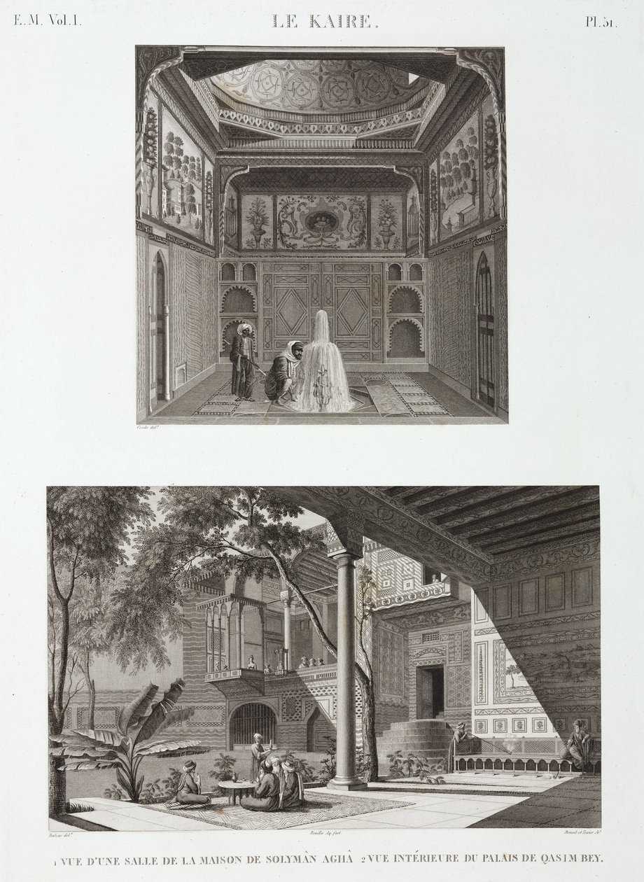 Dois exemplos de arquitectura islâmica, Cairo, Egipto, c 1798 de Unbekannt