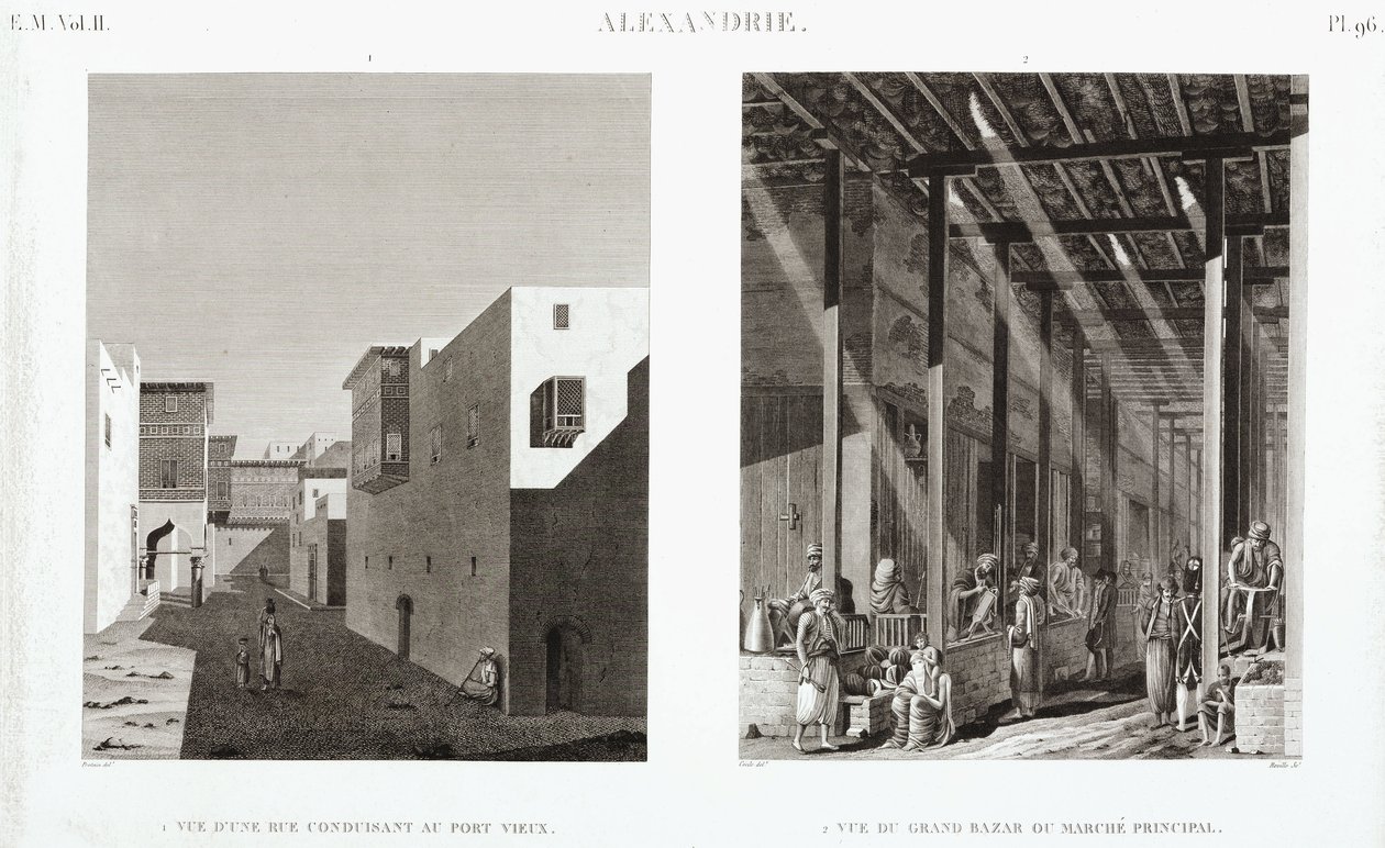 Duas vistas de Alexandria, Egipto, c 1798 de Unbekannt