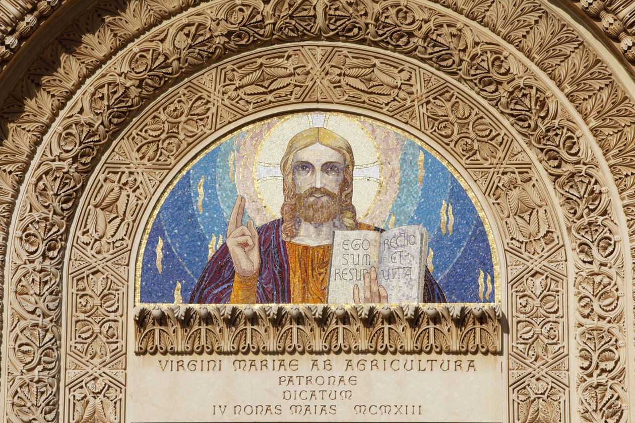 Tympanum da basílica de Santa Maria della Coltura, Parabita, Apúlia, Parabita, Itália de Unbekannt