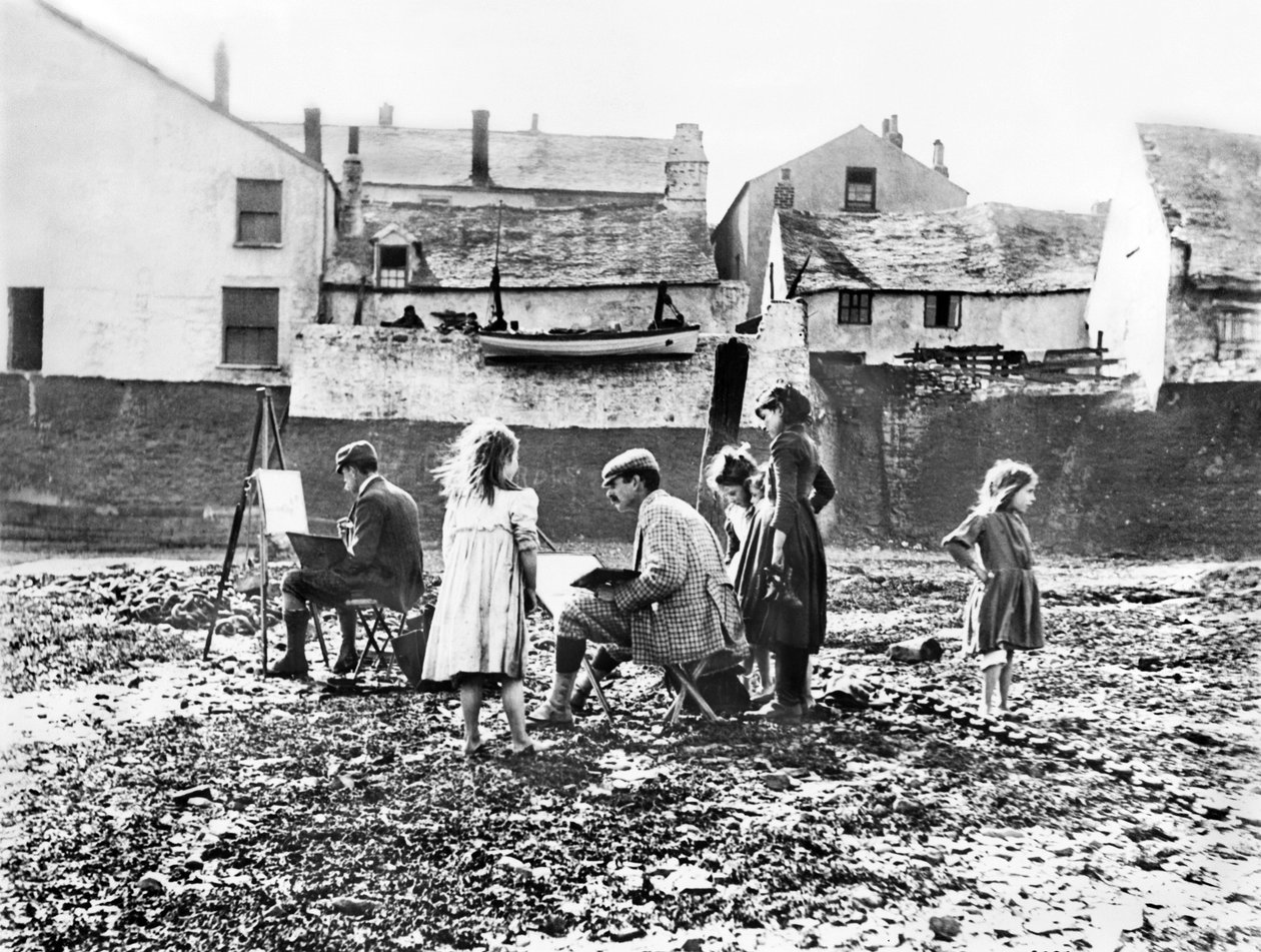 Reino Unido : Pintura de Artistas à beira do rio Torridge. Appledore, Devon de Unbekannt