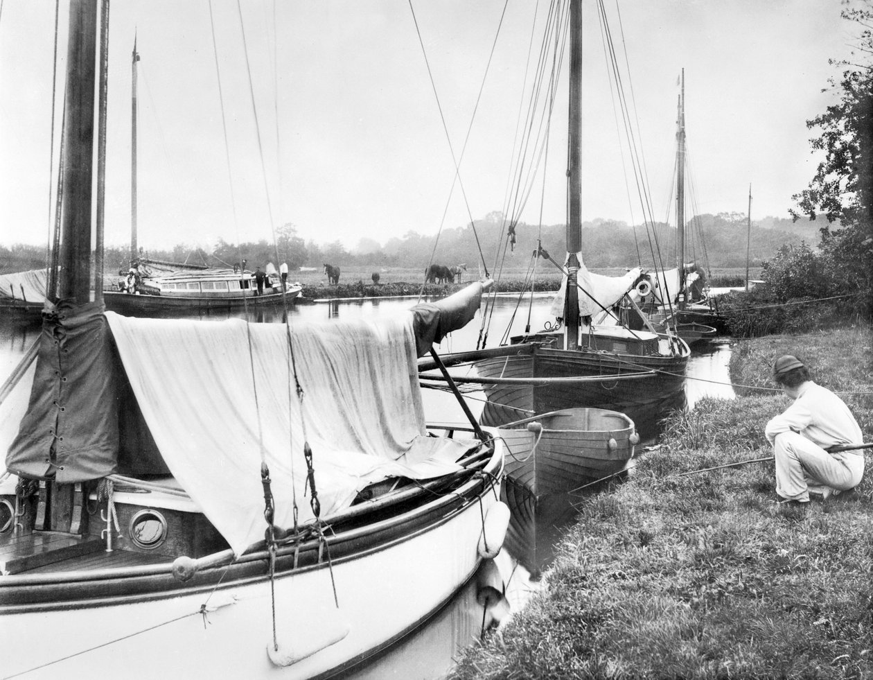 Reino Unido : Yachts and River Craft at Wroxham Broad. Norfolk Broads, de Unbekannt