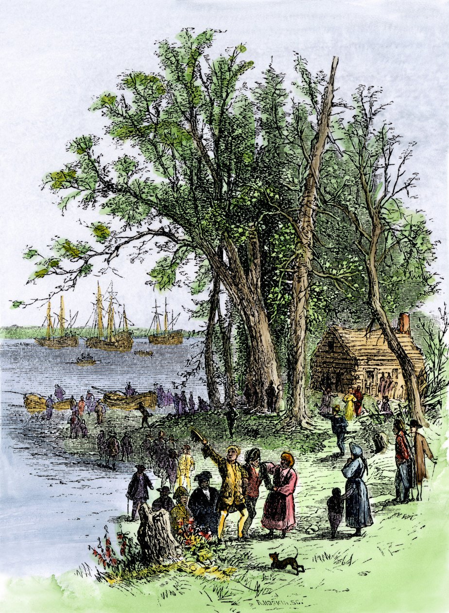 Estados Unidos, Estado da Pensilvânia: Embargo de William (William) Penn na colónia da Pensilvânia em Filadélfia de Unbekannter Künstler
