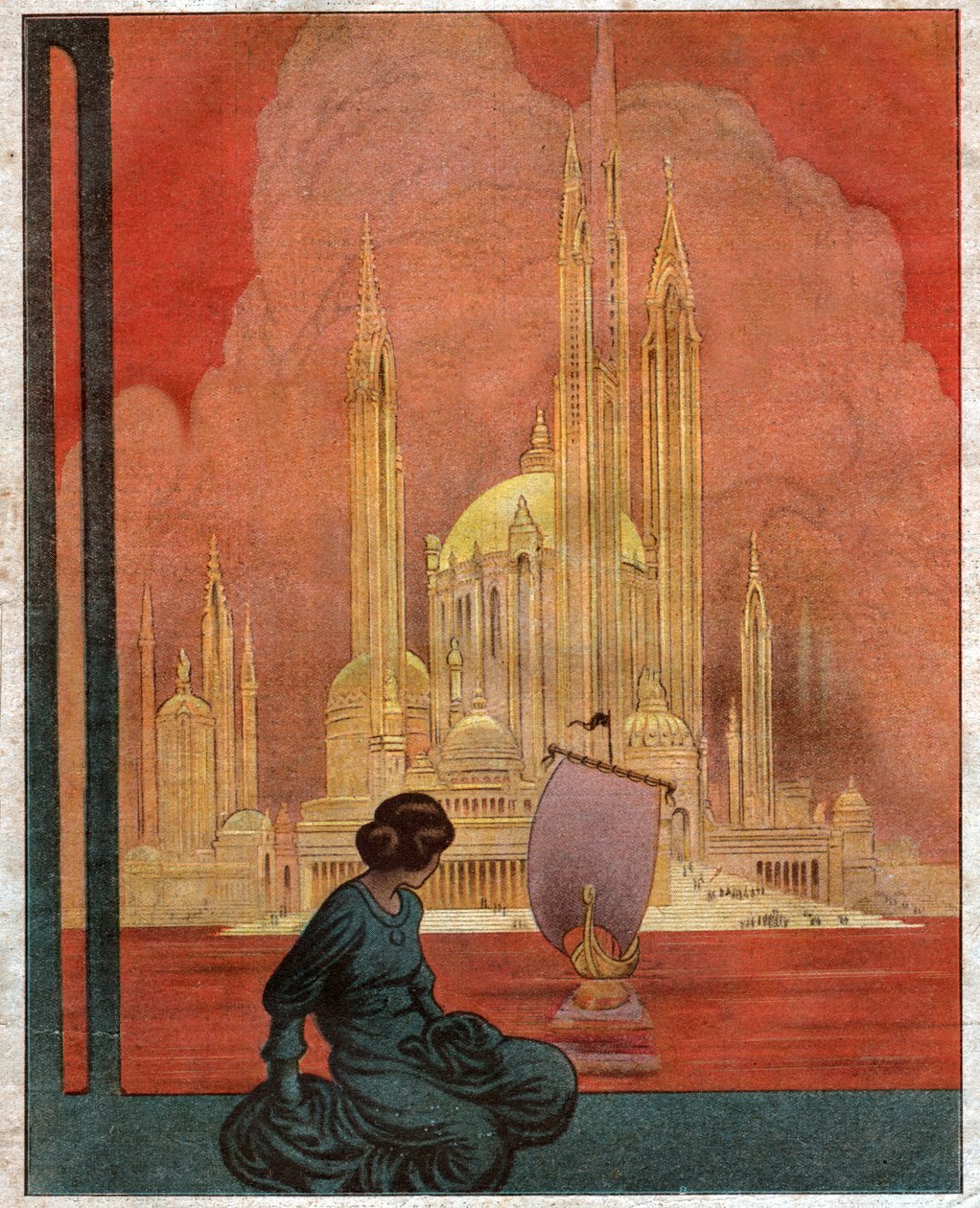 Cidade utópica. (Ilustração 1922) de Unbekannter Künstler