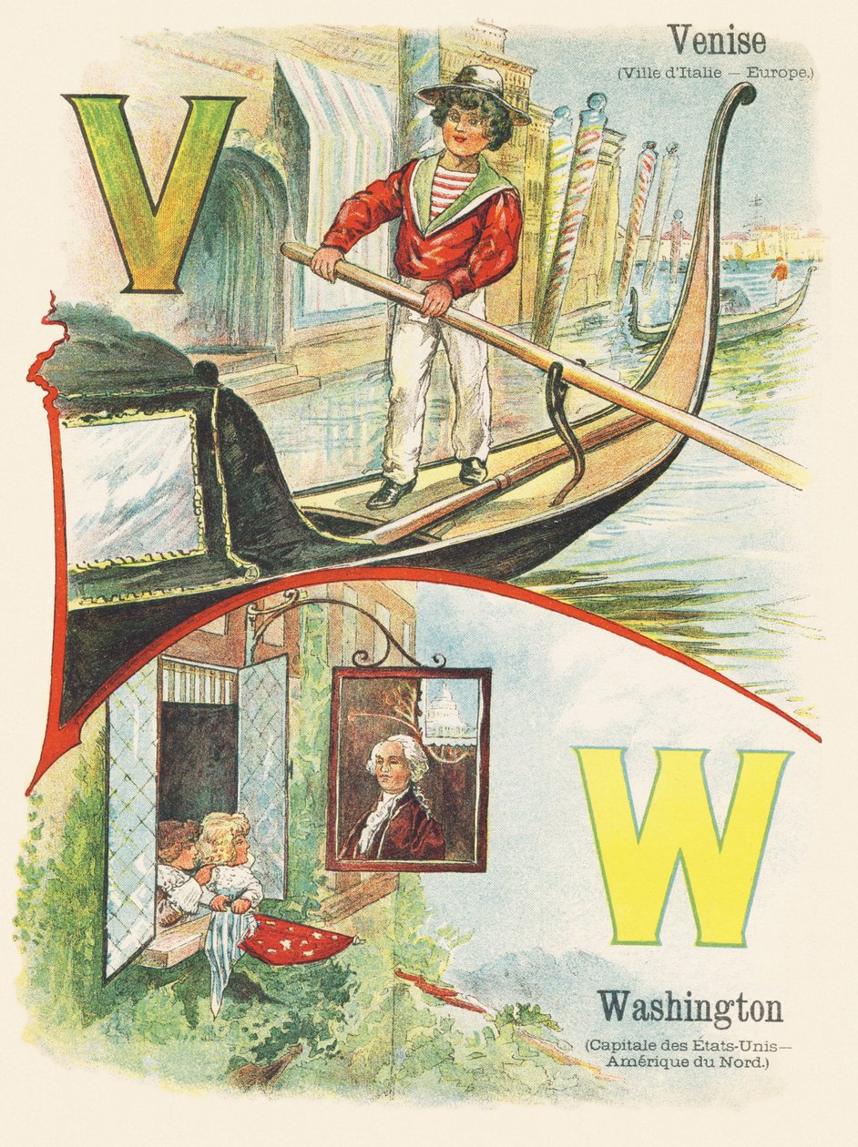 V W : Veneza , Washington - ABC dos dois mundos. Emile Guerin, editor, Paris, por volta de 1900. Dimensões : 27,5 x 21,5 cm de Unbekannt
