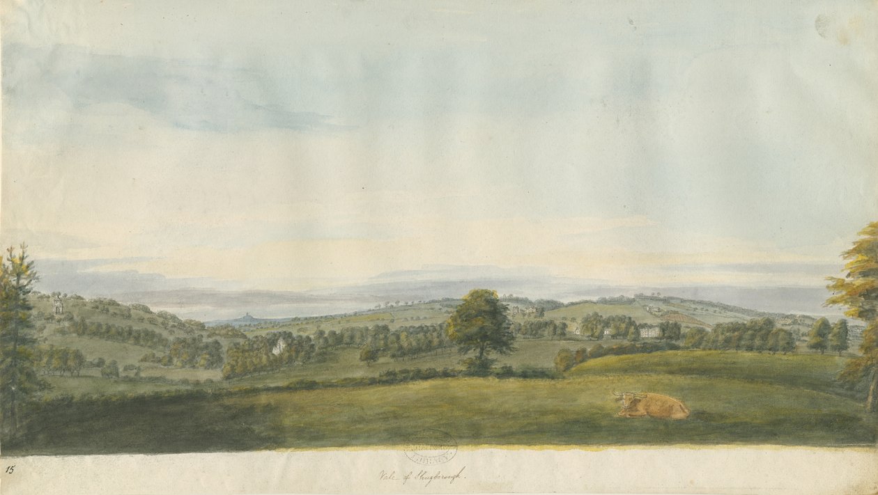 Vale of Shugborough: pintura em aquarela, nd [final do século XVIII] de Unbekannt