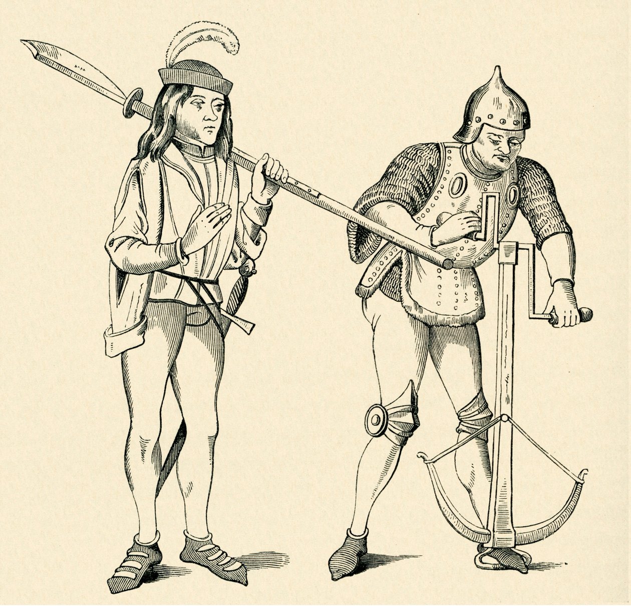 Varlet/Squire e Arqueiro de Unbekannter Künstler