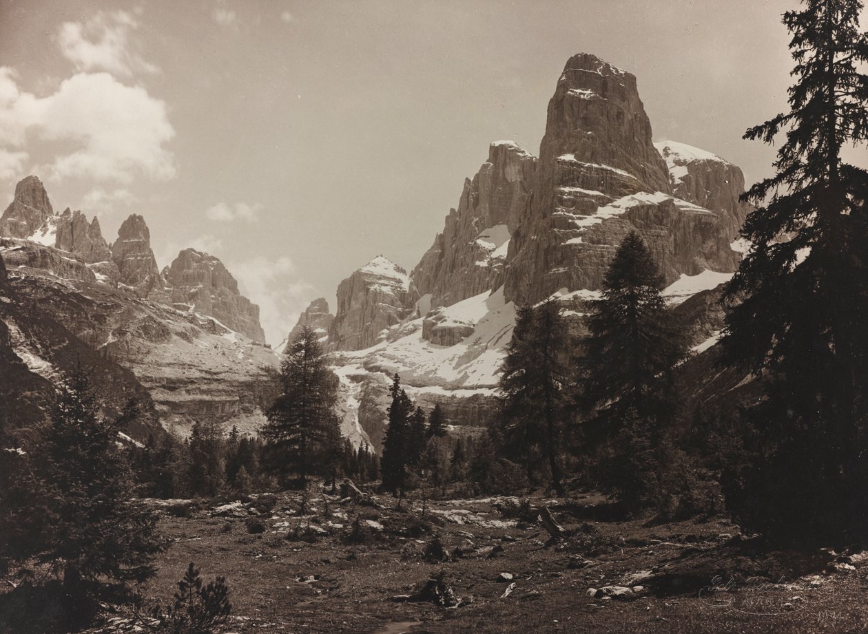 Vista da tundra alpina de Brenta Alta, no grupo Brenta de Unbekannter Künstler