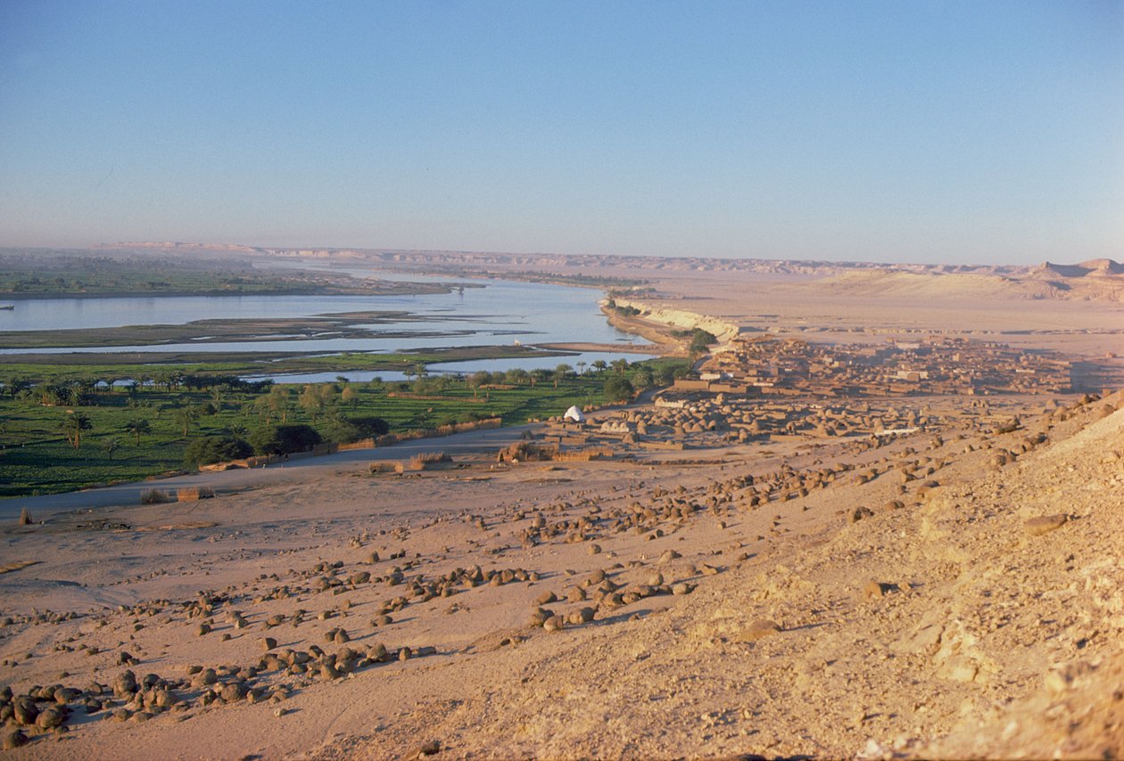 Vista do Vale do Nilo a partir da Necrópole (foto) de Unbekannt