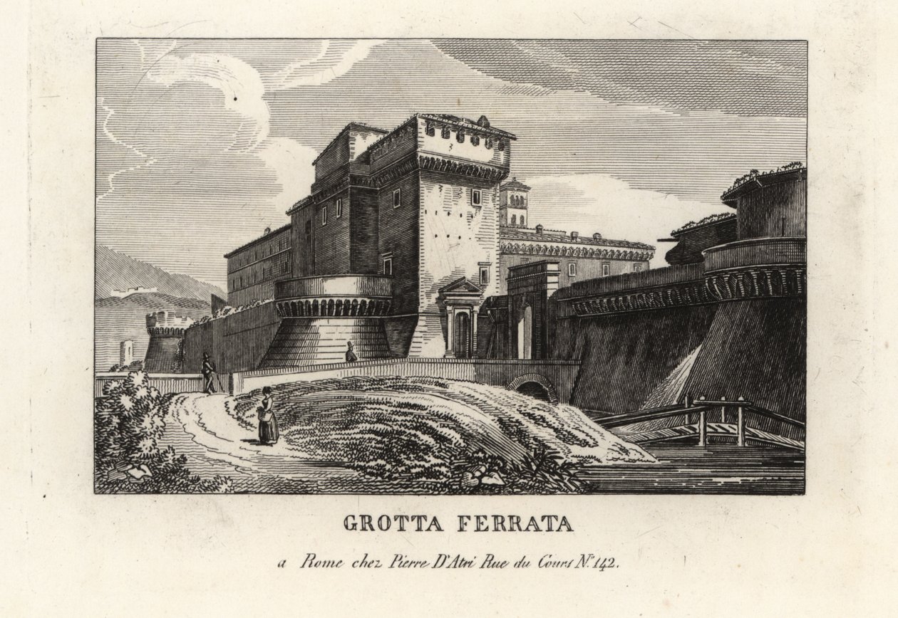 Vista da cidade castelo romana de Grottaferrata, Roma de Unbekannt