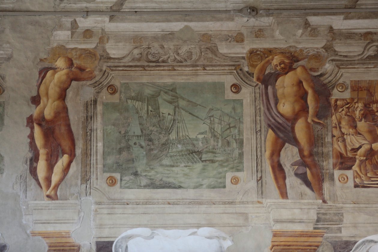 Vista do fresco de Sisto Badalocchio Rosa, Palácio Bentivoglio, Gualtieri, Emilia Romagna, Itália (foto) de Unbekannter Künstler
