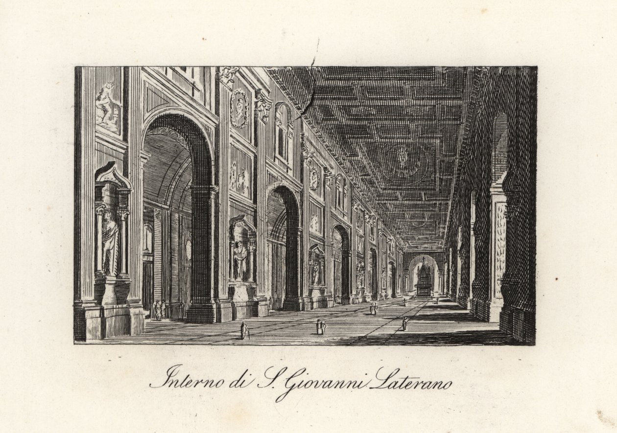 Vista do interior da Archbasilica de São João de Latrão, S. Giovanni Laterano, Roma de Unbekannt