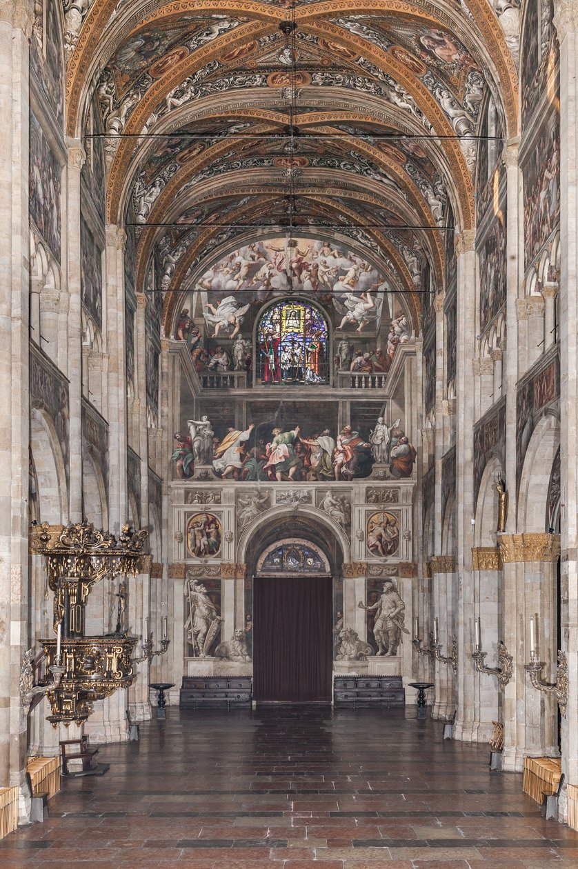 Vista da nave e da contra-fachada de Unbekannter Künstler