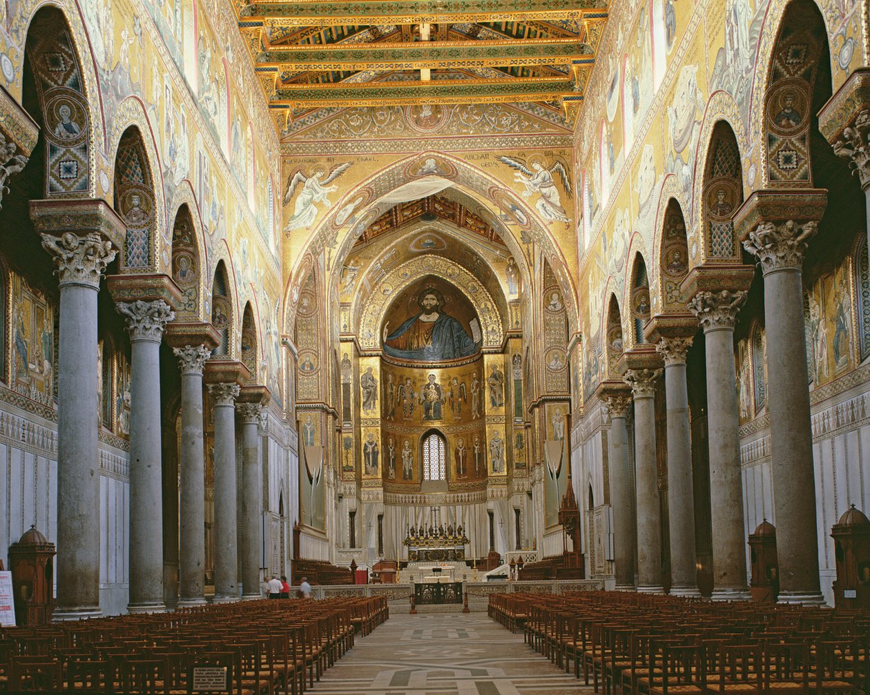 Vista da nave da Catedral de Monreale, Sicília (foto) de Unbekannt