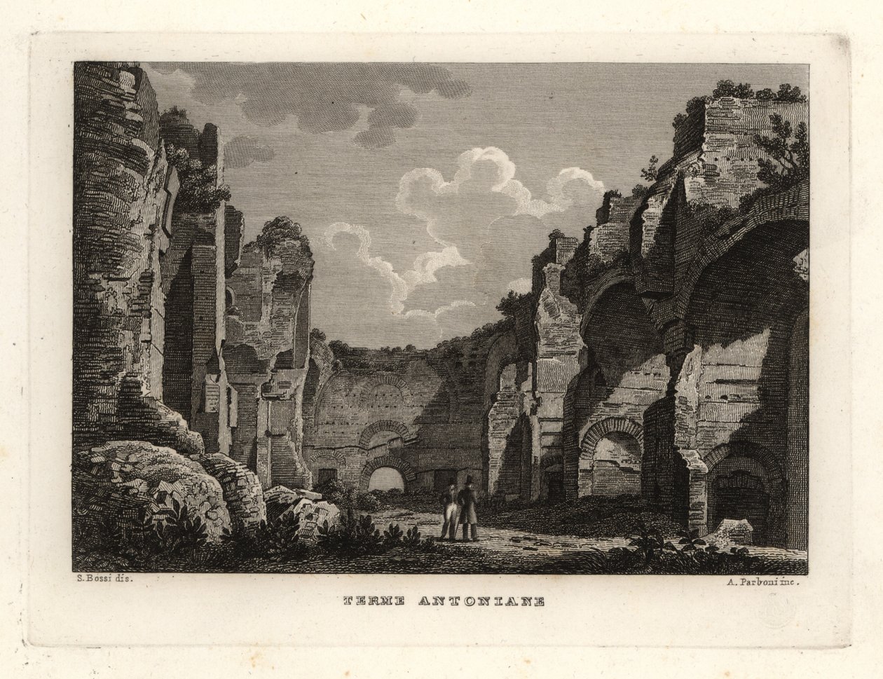 Vista das ruínas das Termas de Caracalla, Terme Antoniane, Roma de Unbekannt