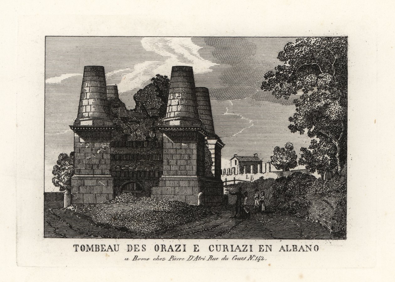 Vista das ruínas do Mausoléu de Horatii e Curiatii na Via Ápia, Roma de Unbekannt
