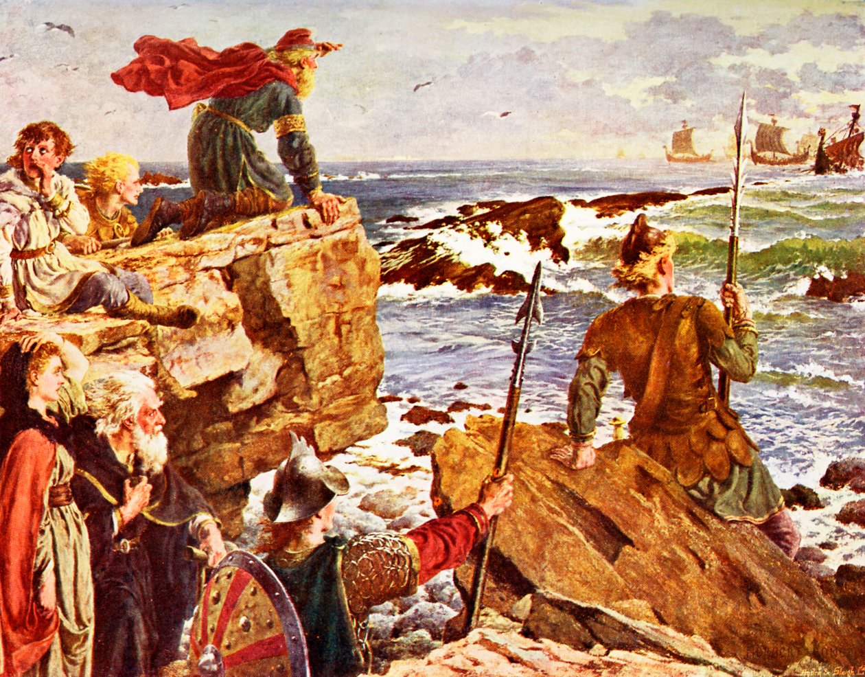 Conquista da Inglaterra e da Irlanda pelos vikings de Unbekannter Künstler