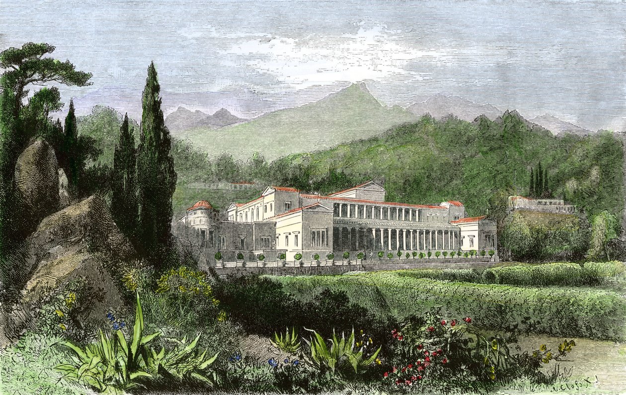 Villa de Plínio, o Jovem (em latim Caius Plinius Caecilius Secundus, 61-114), escritor e político romano, Roma Antiga de Unbekannter Künstler