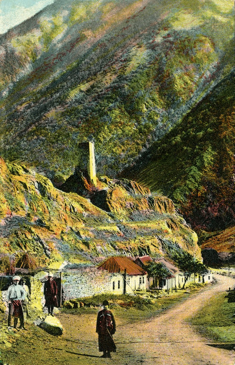Aldeia no Cáucaso, Rússia de Unbekannter Künstler