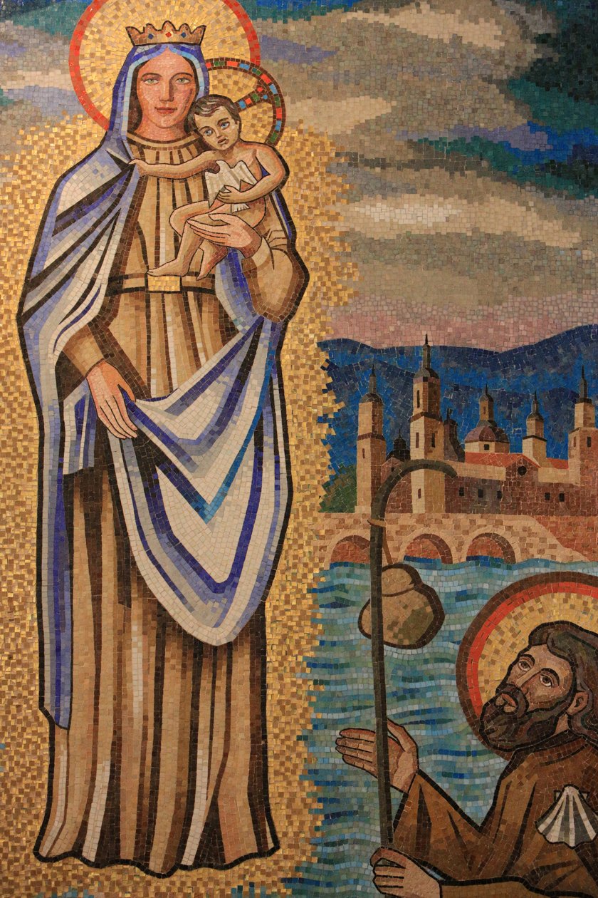 Virgem e criança. Espanha. S. Padros. J. Agullo. Basílica da Anunciação, Nazaré, Israel. de Unbekannt
