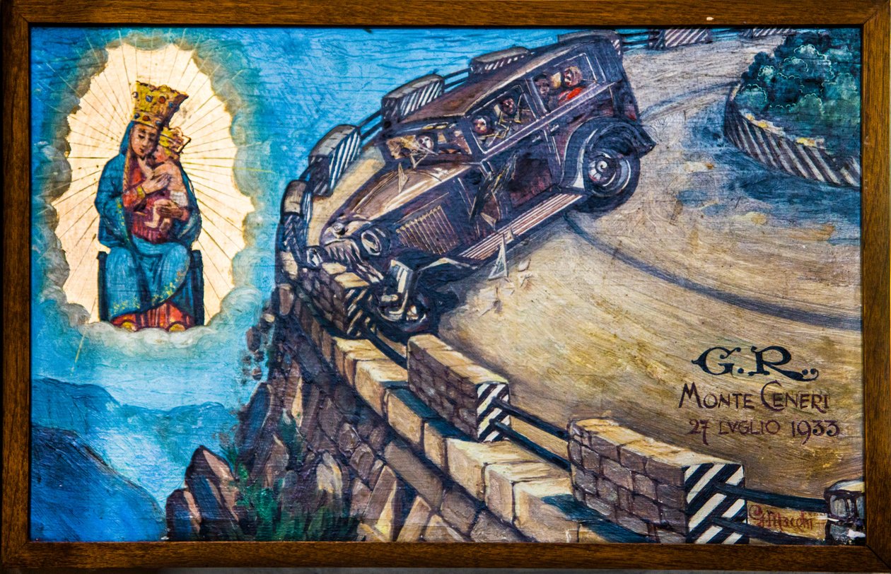 Imagem votiva na igreja de peregrinação Madonna del Sassoon Locarno, Ticino, Suíça, Locarno, Ticino, Suíça, Europa (foto) de Unbekannter Künstler