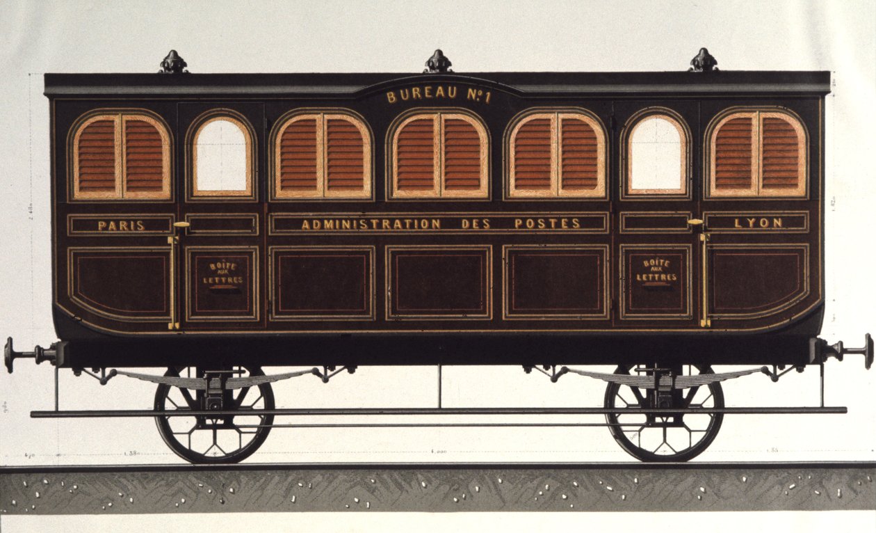 Carroça postal, c.1850 (gravura) de Unbekannter Künstler