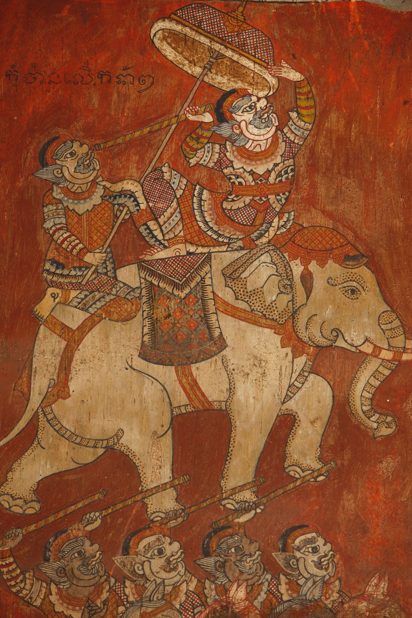 Wat Bo, Siem Reap Mural pintura do Ramayana, Siem Reap, Camboja de Unbekannt